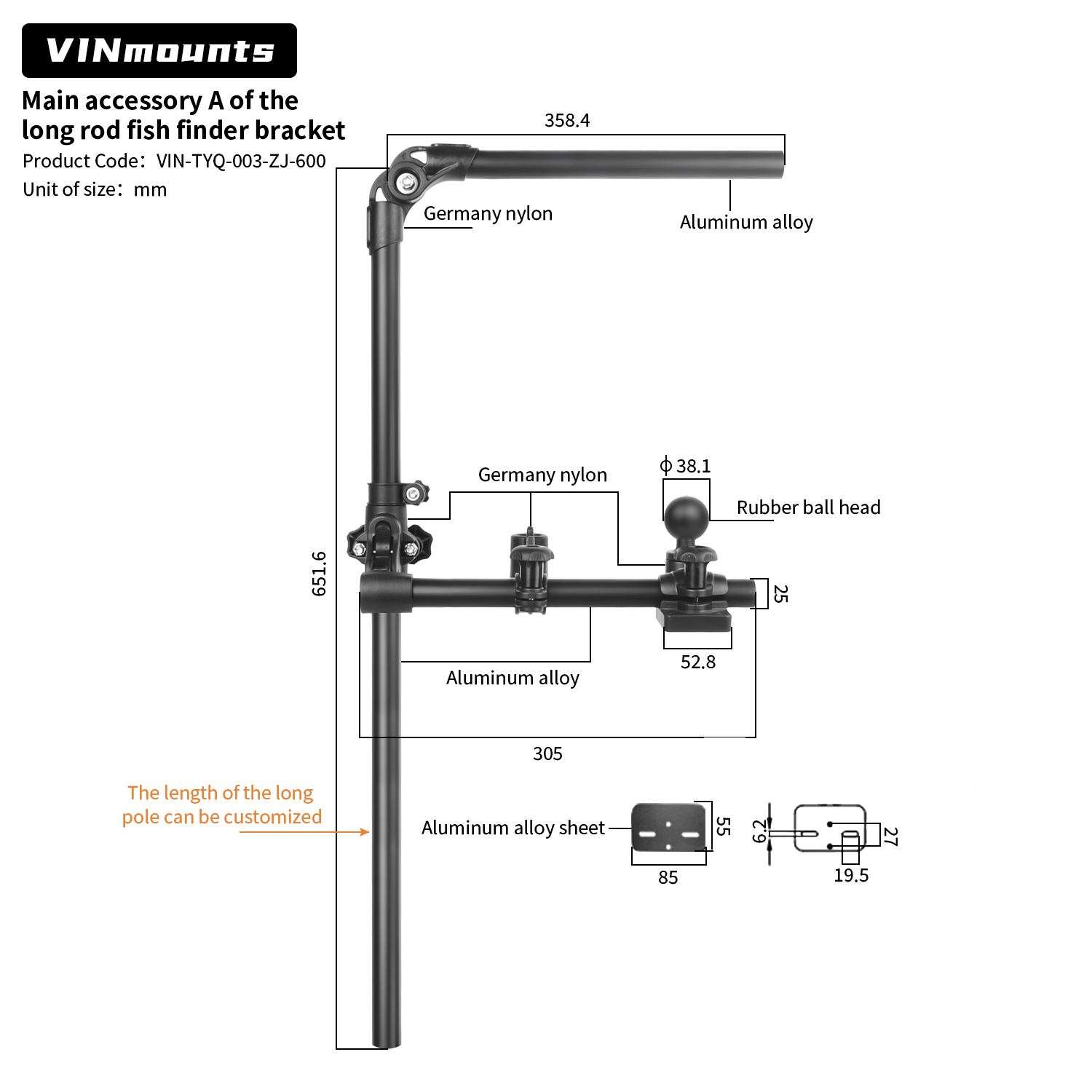 VIN Mounts Universal Sonar Fis - огляд і ціна Fishing Kayak Fish Finder Mount
