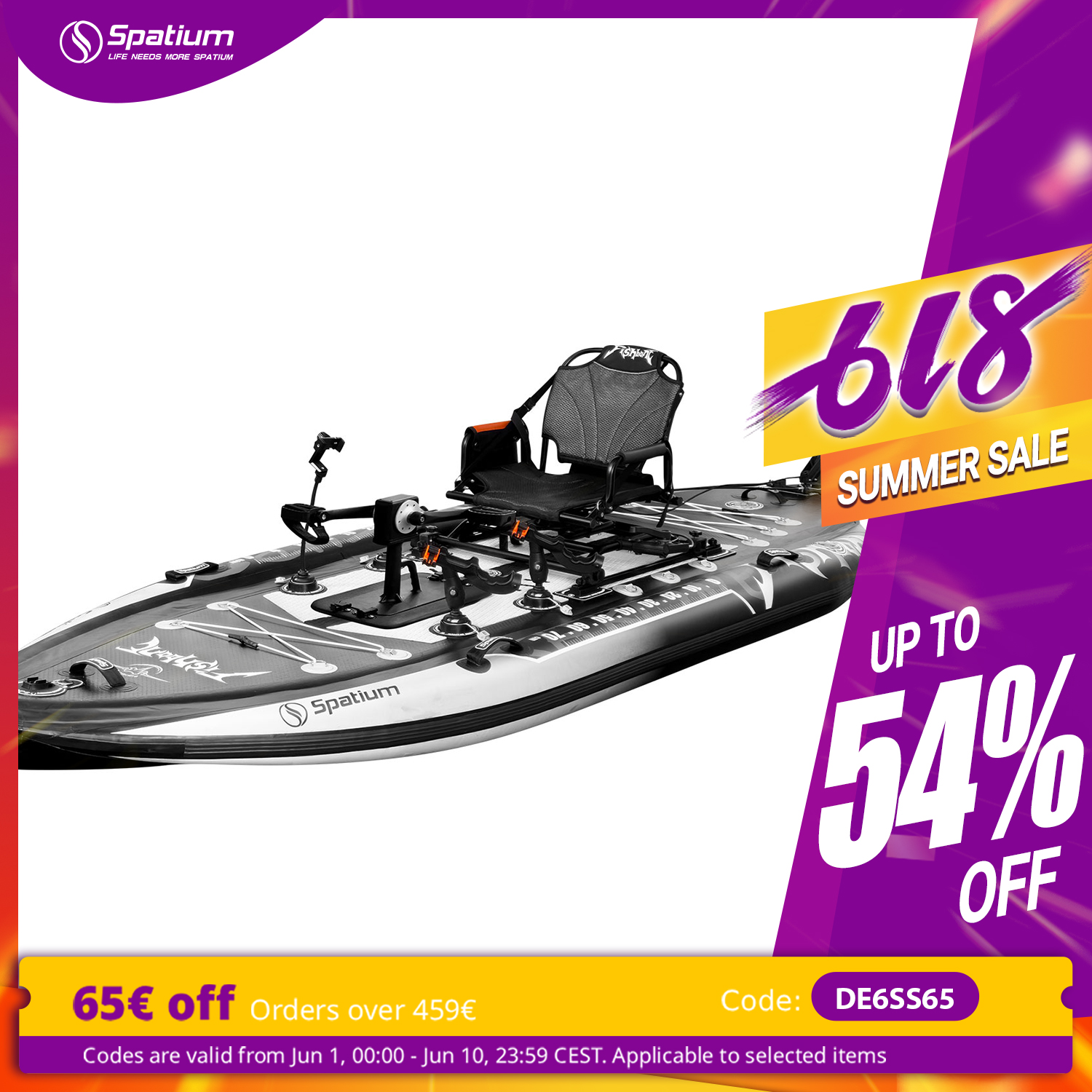 Spatium Pedal Kayak Inflatable - огляд і ціна Fishing Kayak Pedal Drive