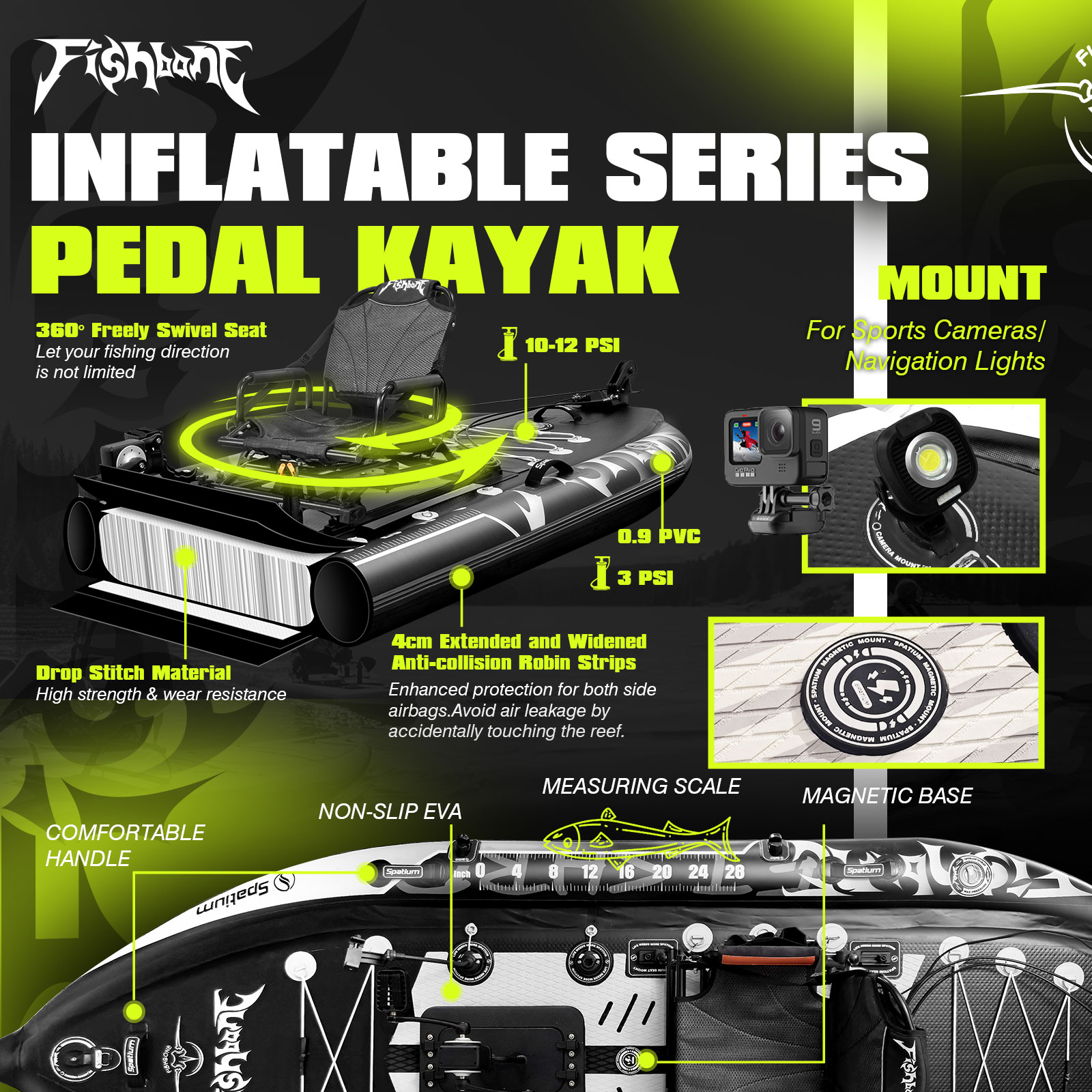 Spatium Pedal Kayak Inflatable - огляд і ціна Fishing Kayak Pedal Drive