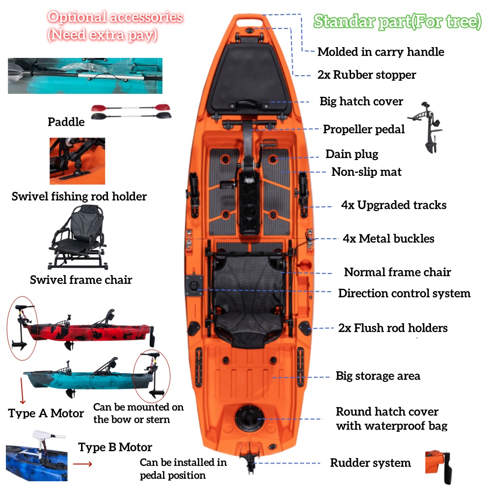 Super Lightweight 10ft Modular - огляд і ціна Fishing Kayak Pedal Drive